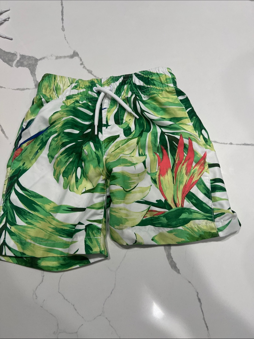 The Children's Place Kids Tropical Swim Shorts Trio - Blue, Peach & Green - Picture 8 of 9